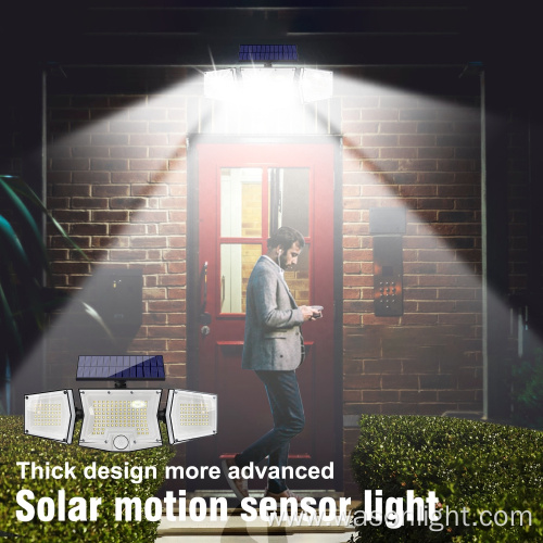 2023 New Dusk to Dawn Led Solar Security Wall Lights Solar Powered Motion Sensor Flood Lights With Remote For Outside Garage